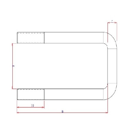 Bride 61 x 90 M12 Filet 30  - Vente accessoires remorques en ligne