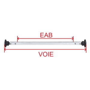 Essieu plus droit non freiné ALKO 750 KG EAB 1250