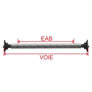 Essieu plus droit non freiné ALKO 1500 KG EAB 900